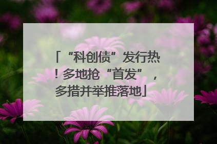 “科创债”发行热！多地抢“首发”，多措并举推落地