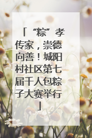 “粽”孝传家，崇德向善！城阳村社区第七届千人包粽子大赛举行