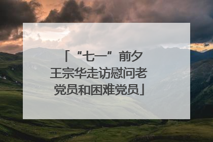 “七一”前夕 王宗华走访慰问老党员和困难党员