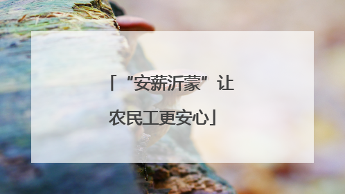 “安薪沂蒙”让农民工更安心