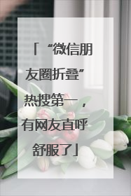 “微信朋友圈折叠”热搜第一，有网友直呼舒服了