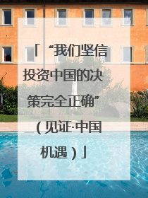 “我们坚信投资中国的决策完全正确”（见证·中国机遇）