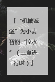 “机械城堡”为小麦智能“控水”（三夏进行时）
