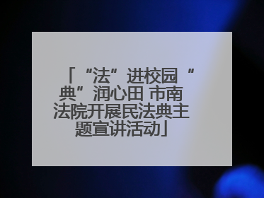 “法”进校园“典”润心田 市南法院开展民法典主题宣讲活动