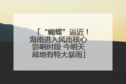 “蝴蝶”逼近！海南进入风雨核心影响时段 今明天局地有特大暴雨