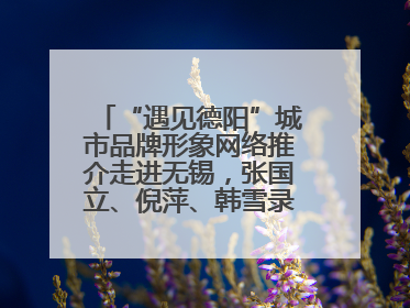 “遇见德阳”城市品牌形象网络推介走进无锡，张国立、倪萍、韩雪录视频助阵
