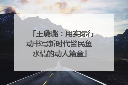 王璐璐：用实际行动书写新时代警民鱼水情的动人篇章
