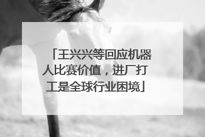 王兴兴等回应机器人比赛价值，进厂打工是全球行业困境