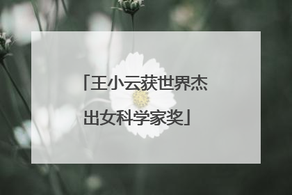 王小云获世界杰出女科学家奖
