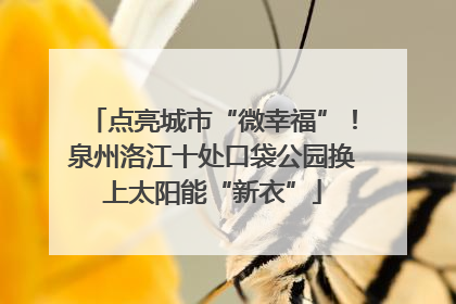 点亮城市“微幸福”！泉州洛江十处口袋公园换上太阳能“新衣”