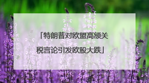 特朗普对欧盟高额关税言论引发欧股大跌