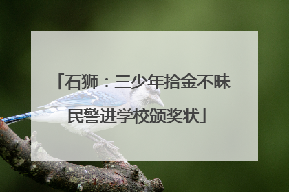 石狮：三少年拾金不昧 民警进学校颁奖状