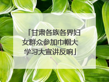 甘肃各族各界妇女群众参加巾帼大学习大宣讲反响