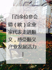 百余位参会德（欧）企业家代表走进顺义，感受顺义产业发展活力