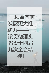 积蓄向前发展更大推动力——三论贯彻落实省委十四届九次全会精神