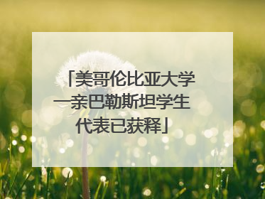 美哥伦比亚大学一亲巴勒斯坦学生代表已获释