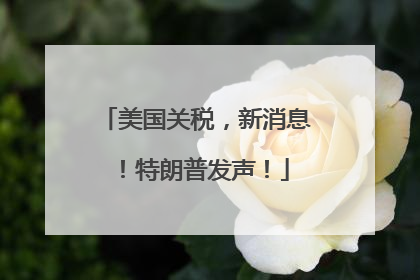 美国关税，新消息！特朗普发声！
