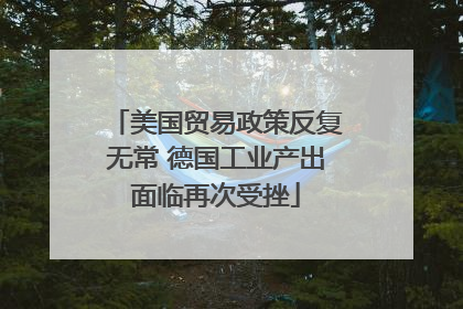 美国贸易政策反复无常 德国工业产出面临再次受挫
