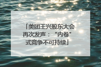 美团王兴股东大会再次发声：“内卷”式竞争不可持续