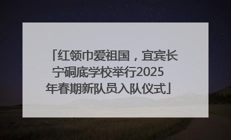 红领巾爱祖国，宜宾长宁硐底学校举行2025年春期新队员入队仪式