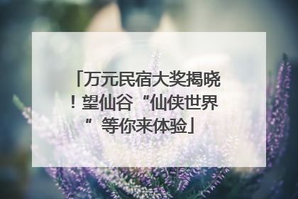 万元民宿大奖揭晓！望仙谷“仙侠世界”等你来体验