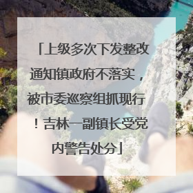 上级多次下发整改通知镇政府不落实，被市委巡察组抓现行！吉林一副镇长受党内警告处分