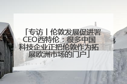 专访丨伦敦发展促进署CEO西特伦：很多中国科技企业正把伦敦作为拓展欧洲市场的门户
