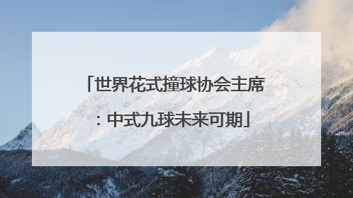 世界花式撞球协会主席：中式九球未来可期