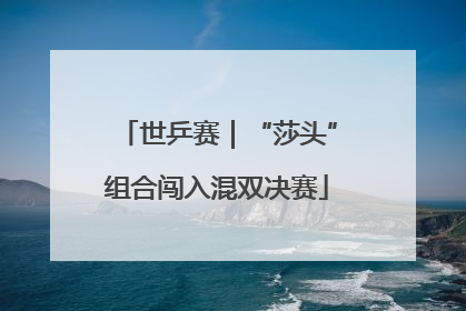 世乒赛｜“莎头”组合闯入混双决赛