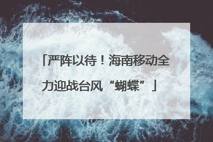 严阵以待！海南移动全力迎战台风“蝴蝶”