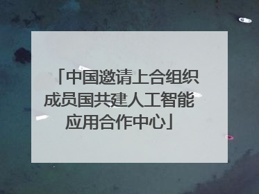 中国邀请上合组织成员国共建人工智能应用合作中心