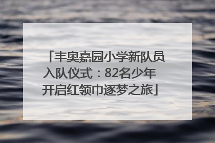 丰奥嘉园小学新队员入队仪式：82名少年开启红领巾逐梦之旅