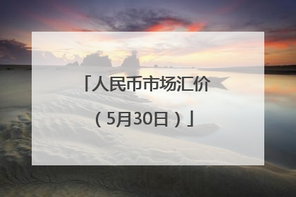 人民币市场汇价（5月30日）
