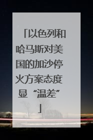 以色列和哈马斯对美国的加沙停火方案态度显“温差”