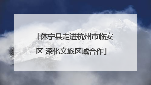 休宁县走进杭州市临安区 深化文旅区域合作