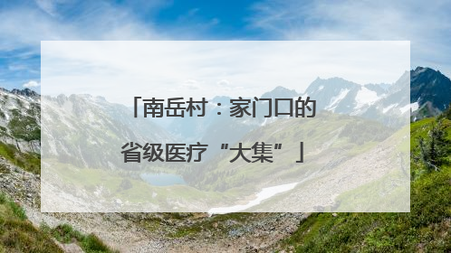 南岳村：家门口的省级医疗“大集”