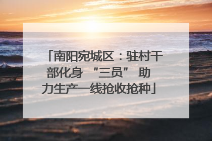 南阳宛城区：驻村干部化身 “三员” 助力生产一线抢收抢种