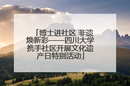 博士进社区 非遗焕新彩——四川大学携手社区开展文化遗产日特别活动