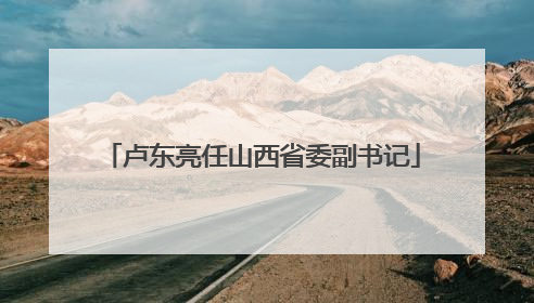 卢东亮任山西省委副书记