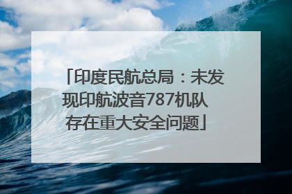 印度民航总局：未发现印航波音787机队存在重大安全问题