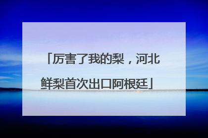 厉害了我的梨，河北鲜梨首次出口阿根廷