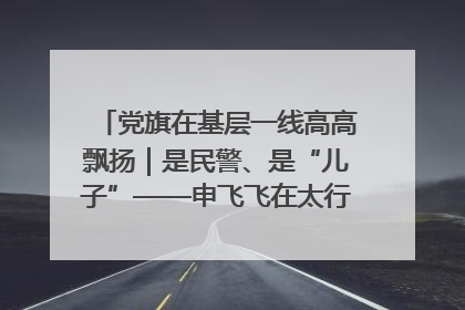 党旗在基层一线高高飘扬｜是民警、是“儿子”——申飞飞在太行山中的一线坚守