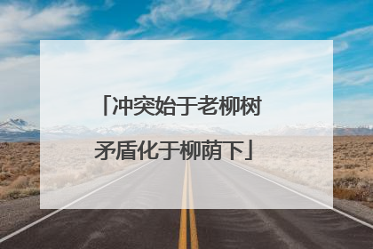 冲突始于老柳树 矛盾化于柳荫下
