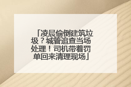 凌晨偷倒建筑垃圾？城管追查当场处理！司机带着罚单回来清理现场