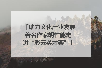 助力文化产业发展 著名作家胡性能走进“彩云英才荟”