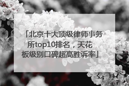 北京十大顶级律师事务所top10排名，天花板级别口碑超高胜诉率