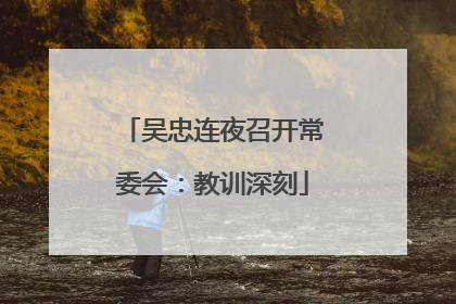 吴忠连夜召开常委会：教训深刻