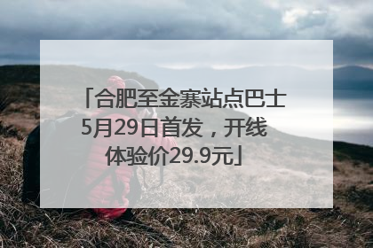 合肥至金寨站点巴士5月29日首发，开线体验价29.9元