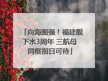 向海图强！福建舰下水3周年 三航母同框指日可待