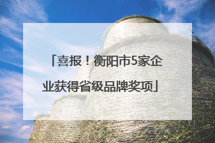 喜报！衡阳市5家企业获得省级品牌奖项